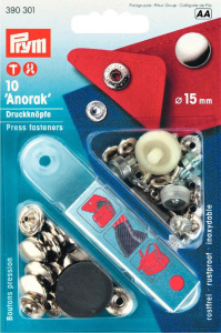 Prym Druckknopf Anorak MS 15 mm silberfarbig 