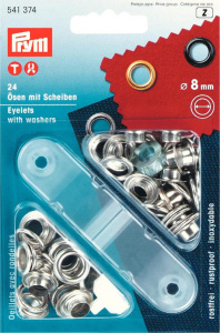 Prym Ösen und Scheiben MS 8,0 mm silberfarbig 