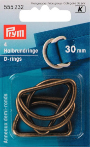 Prym Halbrundringe 30 mm altmessing 