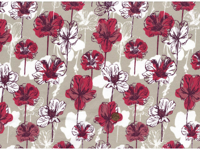 Sommersweat / French Terry Blume Reststück 1,50 x 1,50m 