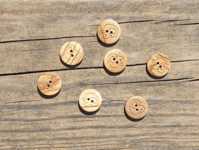 Holzknopf Ente 15mm braun 2-Loch 