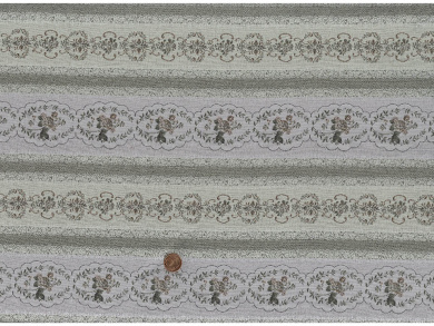 Jacquard Blume gestreift mint silber 