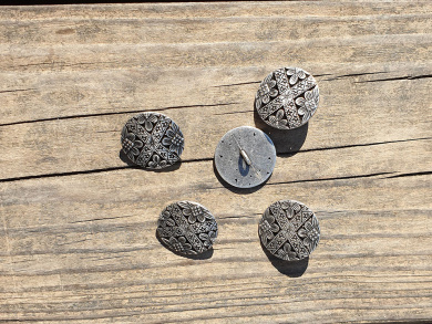 Metallknopf Blume silber 23mm mit Steg 