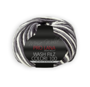Pro Lana Wash-Filz colori 100 Farbe 708 schwarzgrauweiß 