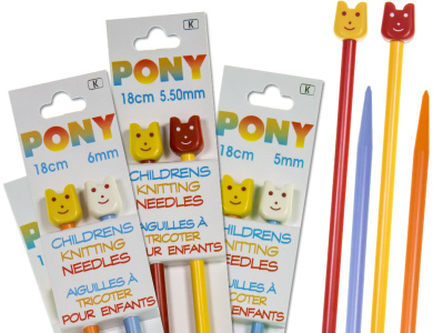 PONY Kinderstricknadeln 18cm 