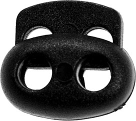 Kordelstopper 2-loch 18mm oval schwarz 