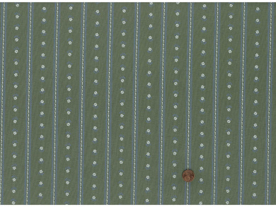 Trachtenbaumwollstoff oliv blau / creme gestreift 