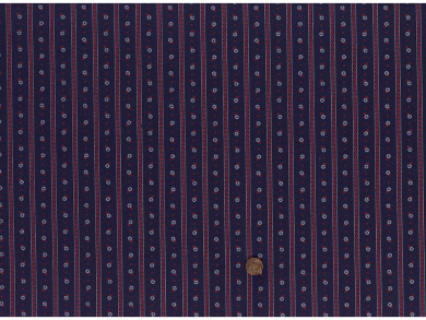 Trachtenbaumwollstoff dunkelblau Blumen Streifen rot / rohweiß 