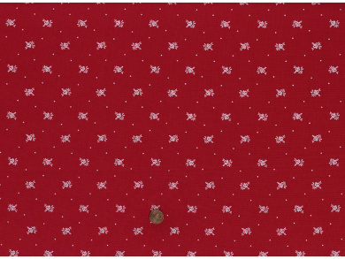 Trachtenbaumwollstoff Blumen rot weiß 