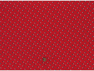 Trachtenbaumwollstoff kl. Blume rot Reststück 1,10x 1,50m 