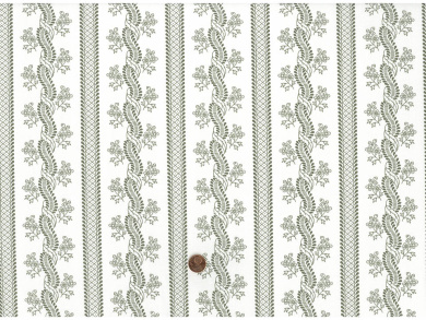 Trachtenbaumwollstoff rohweiß / oliv 