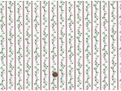 Trachtenbaumwollstoff rohweiß rosa Reststück 1,00 x 1,50m 