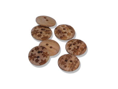 Holzknopf Blume natur 15mm 
