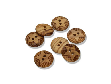 Holzknopf Stern natur 15mm 