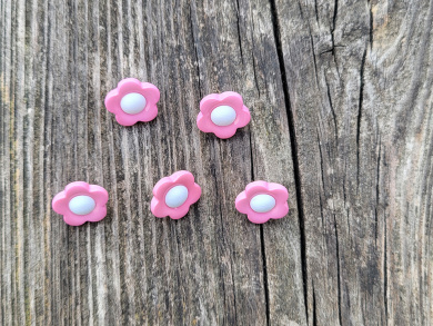 Knopf rosa Blume 14mm 