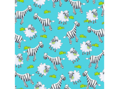 Baumwollstoff Zebras Reststück 1,10m x 1,10m 