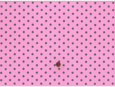 Reststück 1,25m x 1,48 Baumwollstoff Punkte rosa / grau 