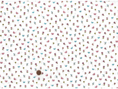 Baumwollstoff Schmetterling / Blumen 