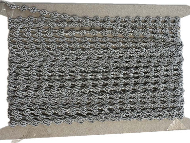 Posamentenborte Röschen hellgrau Reststück ca. 15m 