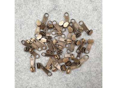 Reißverschlussschieber bronze brüniert 3mm 
