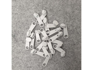 Reißverschlussschieber weiß 3mm 
