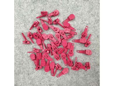 Reißverschlussschieber pink kurz mit Loch 3mm 
