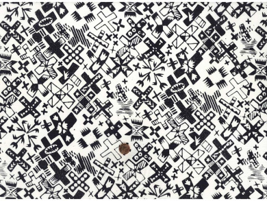 Baumwollstoff Bali schwarz weiß Kreuz 