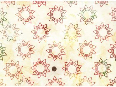 Baumwollstoff Bali beige Sonne bunt 