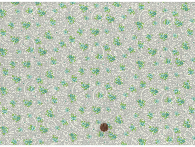 Baumwollstoff Röschen türkis grau 