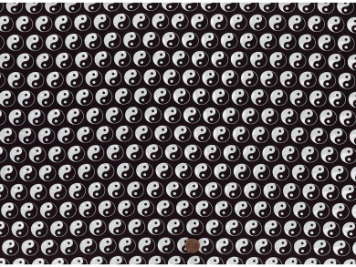 Baumwollstoff Yin & Yang schwarz weiß 