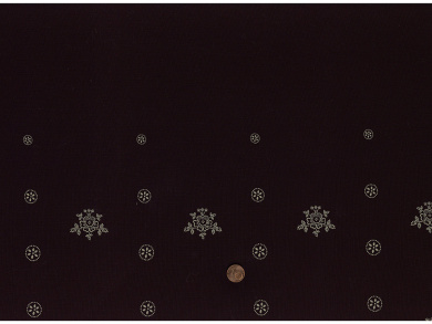 Trachtenbaumwollstoff schwarz mit Bordüre 