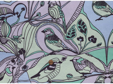 Modal-Jersey Vogel pastell 