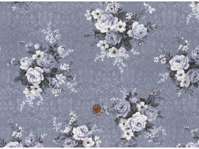 Trachtenbaumwollstoff grau Reststück 1,00 x 1,10m 