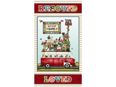 Panel Baumwollstoff Rescue Dog 62x110 