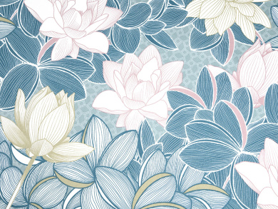 Baumwollstoff Seerose pastell strapazierfähiger 