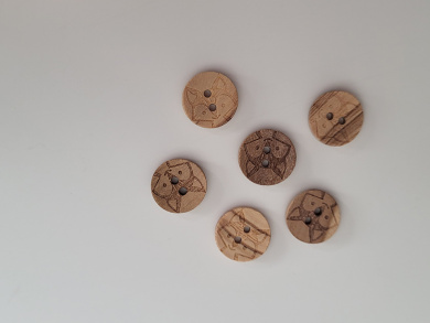 Holzknopf Fuchs natur 15mm 
