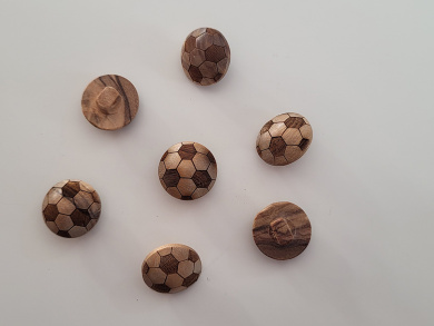Holzknopf Fußball 15mm ökologisch nachhaltig 