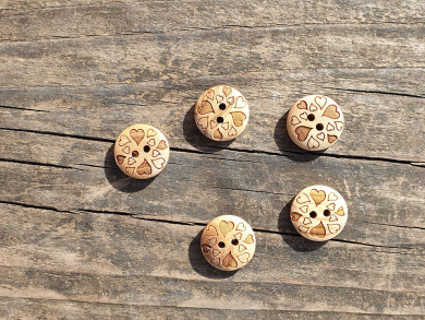 Holzknopf Herzen 15mm nachhaltig ökologisch 