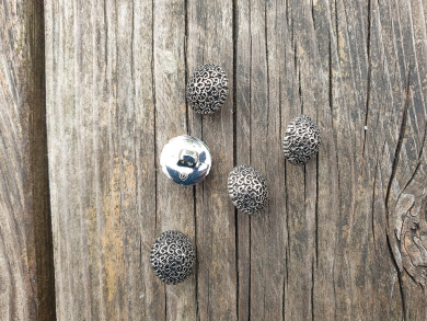 Knopf altnickel Blume 15mm Trachtenknopf 