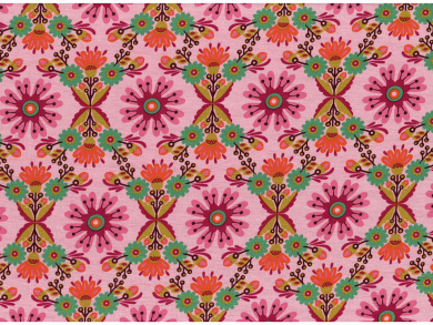 Alpensweat Blumen rosa Reststück 1,00 x 1,60m 