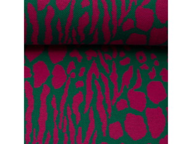Jersey-Jacquard Strick Animalprint pink / grün 