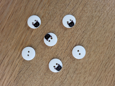 Knopf Katzenkopf 15mm weiß 