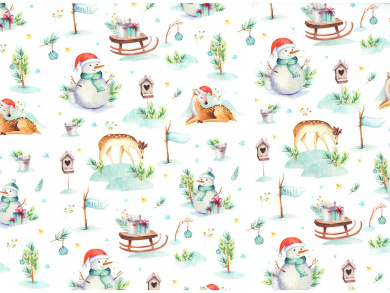 Sweat Schneemann Reh Reststück 1,00 x 1,40m 