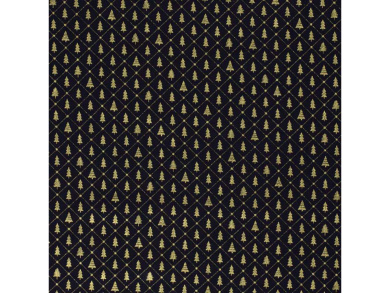 Baumwollstoff Weihnachten Weihnachtsbaum nachblau gold 