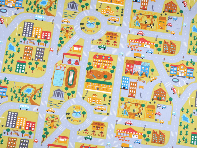 Baumwollstoff Straße Spiellandschaft 