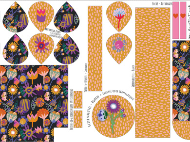 Panel Jersey Beauty Kit 0,49m x 1,6m by Cherry Picking mit Nähanleitung 