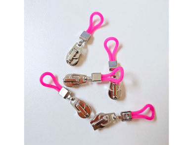 Schieber mit Neonlasche pink 6mm 