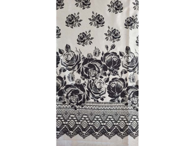 Jacquard Trachtenpanel Rosen silber 0,95m x 1,60m 