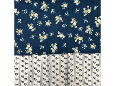 Dirndl-Paket blau Rosen und Streifen 