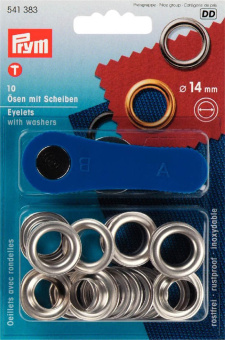Prym Ösen und Scheiben MS 14,0 mm silberfarbig 